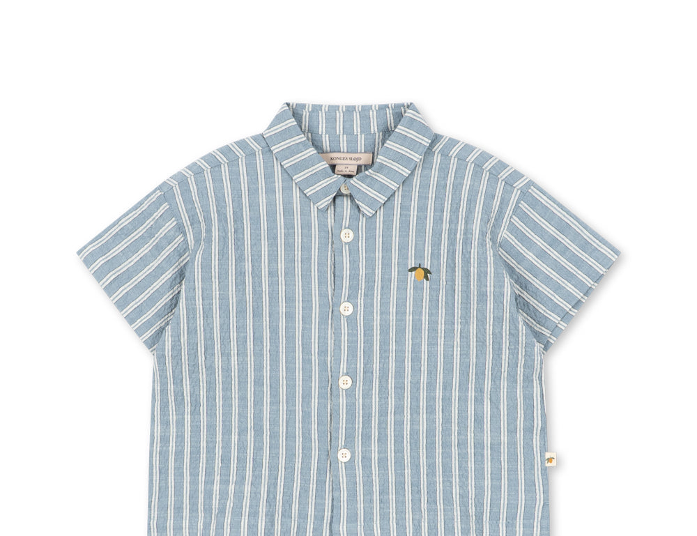 Konges Sløjd A/S WOVEN SHORT SLEEVE SHIRTS trio bleu stripe