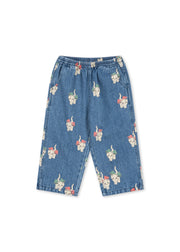 Konges Sløjd A/S WOVEN PANTS bow kitty denim