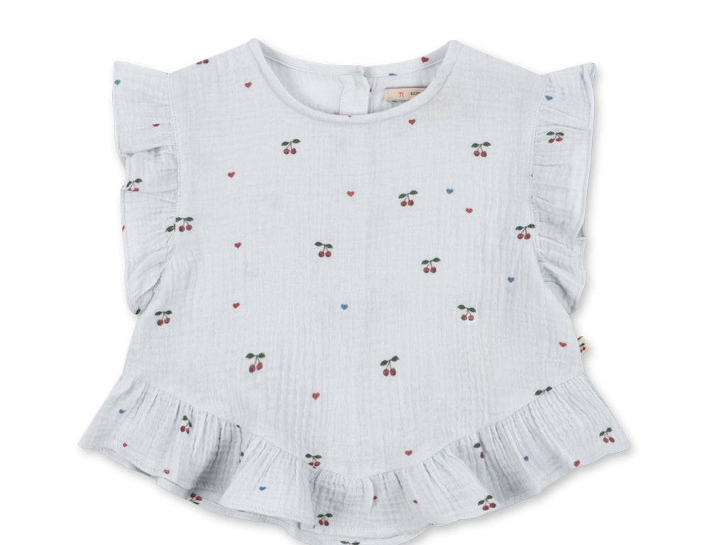 Konges Sløjd A/S WOVEN SHORT SLEEVE SHIRTS cherry blue coeur