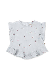 Konges Sløjd A/S WOVEN SHORT SLEEVE SHIRTS cherry blue coeur