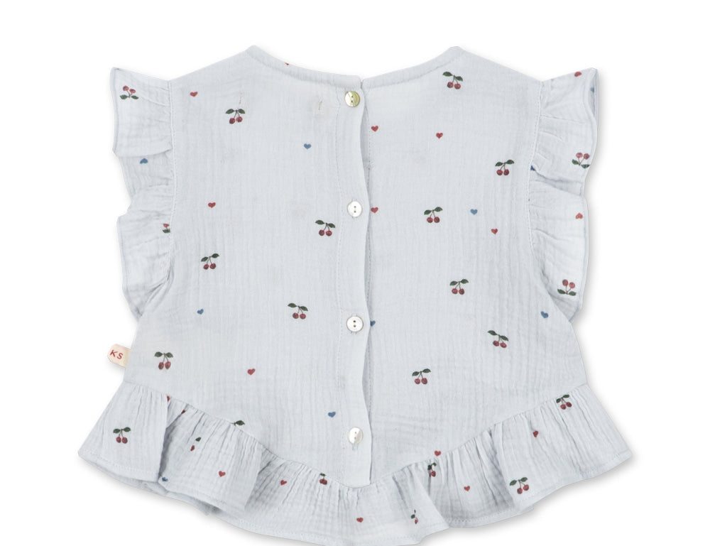 Konges Sløjd A/S WOVEN SHORT SLEEVE SHIRTS cherry blue coeur