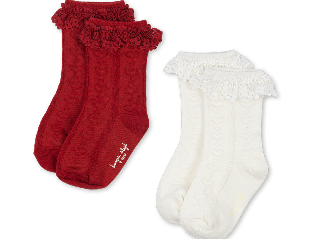 Konges Sløjd A/S SOCKS red/off white