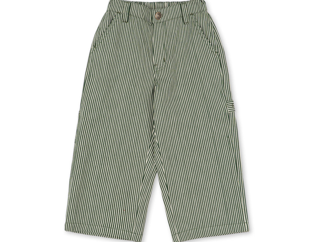 Konges Sløjd A/S WOVEN PANTS milk verte stripe