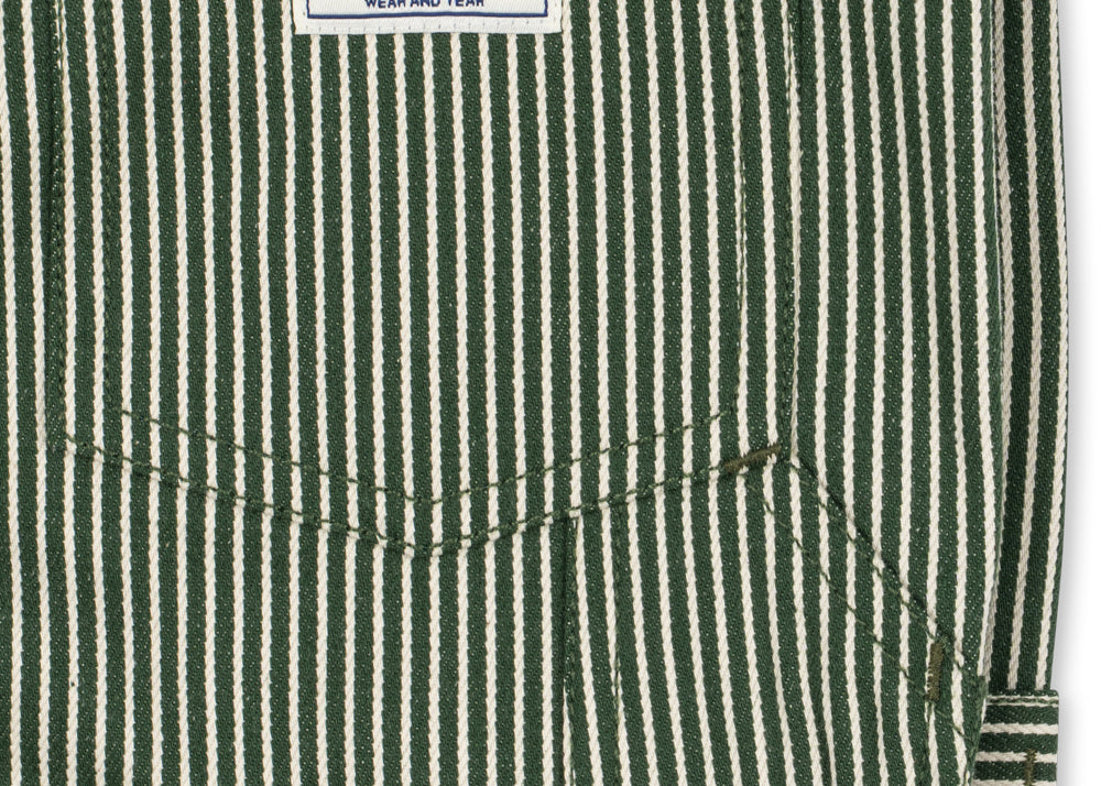 Konges Sløjd A/S WOVEN PANTS milk verte stripe