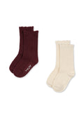 Konges Sløjd A/S SOCKS bordeaux/off white